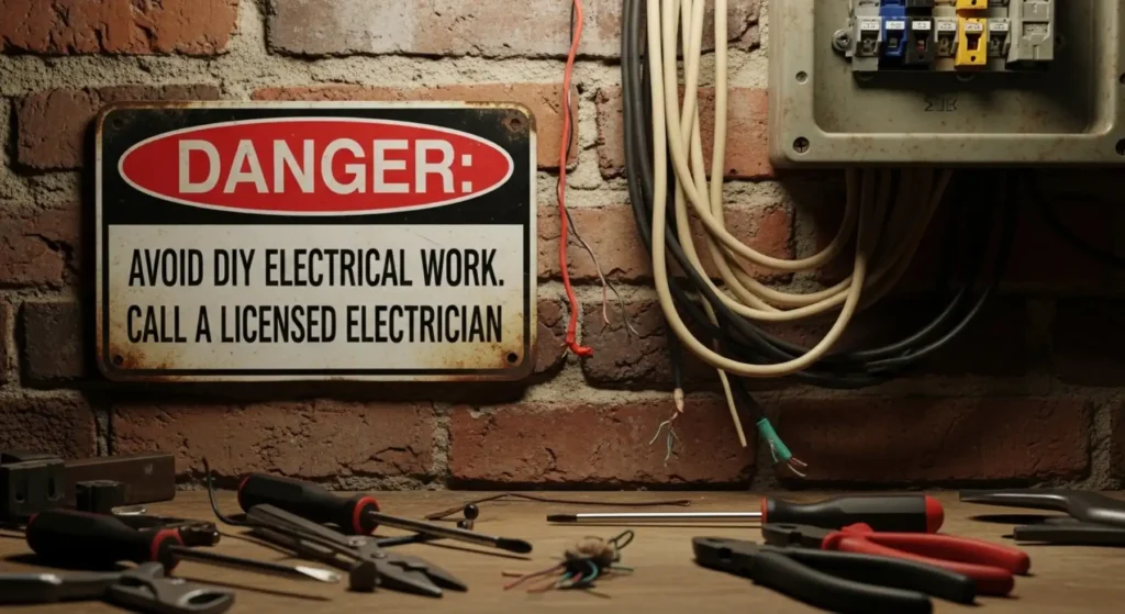 avoid DIY electric work a signage