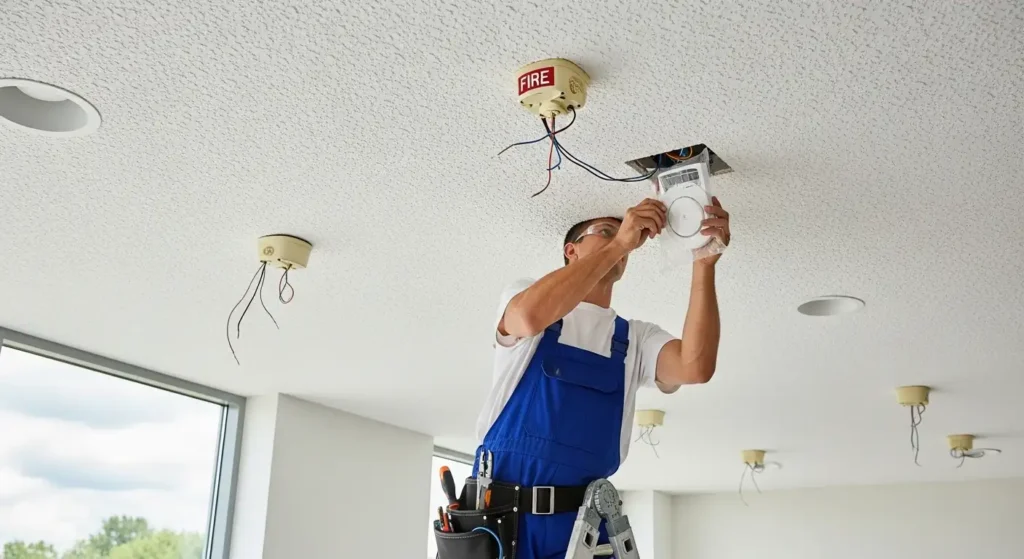 replace fire alarms on ceiling