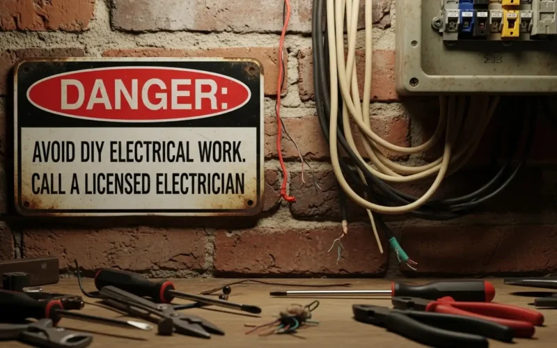 avoid DIY electric work a signage